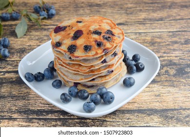 Gluten free buckwheat banana blueberry pancakes 