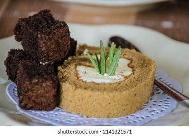 Gluten Free Chocolate Cake On The Table.