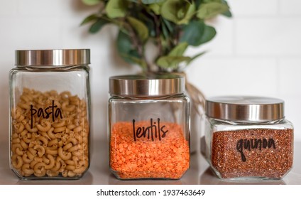 Gluten Free Pantry Staples In Glass Jars  In The Kitchen