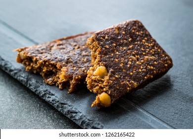 Gluten Free Raw Fruit Bar With Dried Fig, Walnut And Date Fruit 