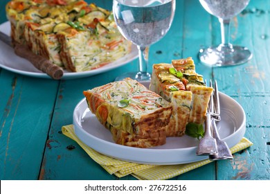 Gluten free vegetable loaf with coconut flour, zucchini and carrot