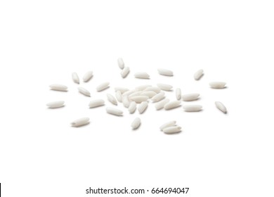  Glutinous Rice On White Background.