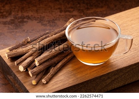 Glycyrrhiza glabra - Organic licorice medicinal tea Imagine de stoc © 