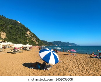 Glyfada Beach In Corfu, Greece