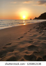 Glyfada Beach Sunset. Corfu, Greece