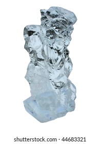 Gnome Ice Figure Sculpture Isolated Over White Background