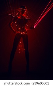 Go Go Dancer In Laser Light