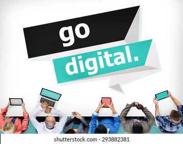 Go Digital Modern Latest Technology Upgrade Concept