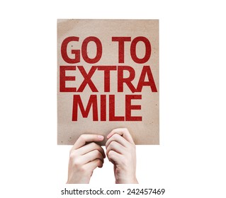 Go To Extra Mile Card Isolated On White Background