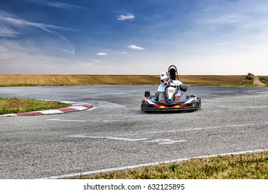 Go Kart Racer On The Track In Nature