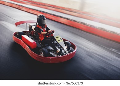 Go kart speed rive indor race opposition race - Shutterstock ID 367600373