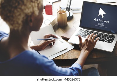 Go To Page Enter Button Interface Concept