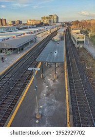 GO Train Station At Danforth , Toronto. Pic Was Taken On  April 2021 In Toronto. 