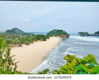 Goa Cina Beach, Indonesia is one of the most popular white-sand beaches in East Java