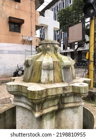 Goa, India - September 7, 2022: Roadside Vintage Roman Catholic Cross. 