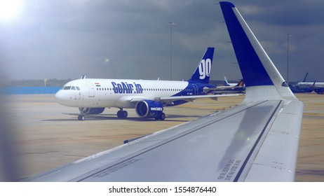 The GoAir Domestic Aeroplane Lining At Kochi Domestic Airport. Kerala: Feb 2019