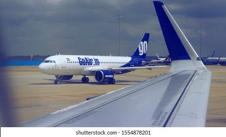 The GoAir Domestic Aeroplane Lining At Kochi Domestic Airport. Kerala: Feb 2019