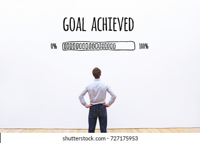 Goal Achieved Progress Loading Bar, Concept Of Achievement Process
