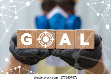 Goal Industry Success Solution Concept. Industrial Goals Career. Target Work Safety.