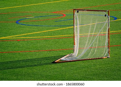 Goal On Lacrosse Field, Net And Frame