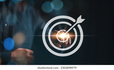goal, strategy, success, target, aim, futuristic, marketing, choose, performance, achievement. pointing a goal and target aim. archery point aim. touching achievement. bullseye strategy for futuristic