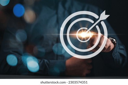 goal, strategy, success, target, aim, futuristic, marketing, choose, performance, achievement. pointing a goal and target aim. archery point aim. touching achievement. bullseye strategy for futuristic
