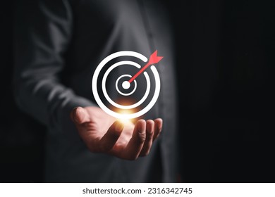 goal, strategy, success, target, aim, futuristic, marketing, choose, performance, achievement. pointing a goal and target aim. archery point aim. in palm achievement. bullseye strategy for futuristic.