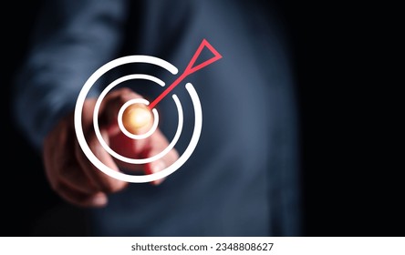 goal, strategy, success, target, aim, futuristic, marketing, choose, performance, achievement. pointing a goal and target aim. archery point aim. touching achievement. bullseye strategy for futuristic