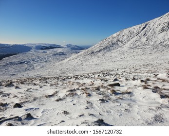 Goat Fell Scotland. Covered In Snow