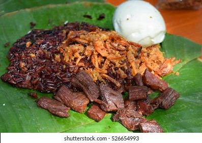 Goat Meat, Rice Stick, Dried Burmese  Food Cuisine.