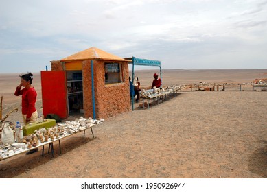 GOBI DESERT, MONGOLIA - June 30, 2006: Souvenir stand near the Flaming Cliffs in the Gobi Desert of Mongolia.