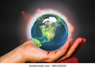God holding the earth conceptual theme
