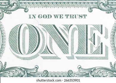 In God We Trust - Banknote One Dollar Close-up.