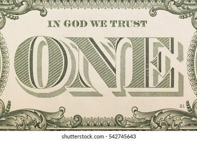 In God We Trust - Banknote One Dollar Close-up