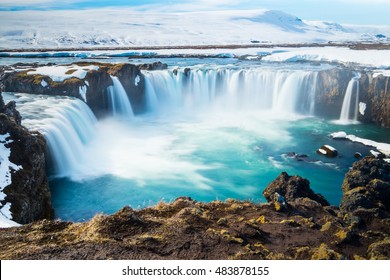Godafoss, One of the most famous waterfalls in Iceland.  - Powered by Shutterstock