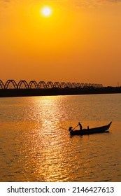 Godavari Arch Bridge Beautiful Sunset View 