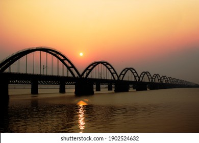 The Godavari Arch Bridge is a bowstring-girder bridge that spans the Godavari River in Rajahmundry, India. It is the latest of the three bridges that span the Godavari river at Rajahmundry.