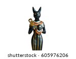 The Goddess Bastet - Role in ancient Egypt on white background. Bastet was a goddess in ancient Egyptian religion. 