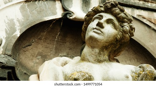 Goddess Of Love In Greek Mythology, Aphrodite (Venus In Roman Mythology) Fragment Of Ancient Statue. 