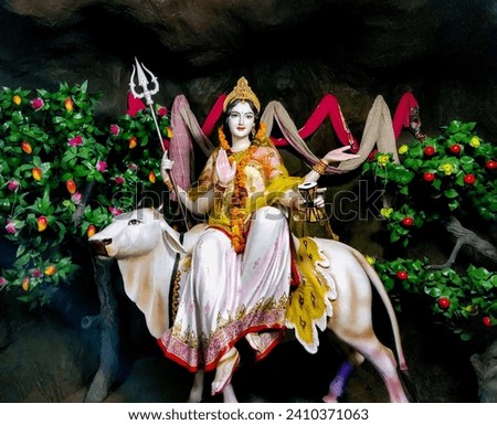 Goddess Mahagauri Devi for the eighth Navadurga at mata vaishno devi temple, Vrindavan