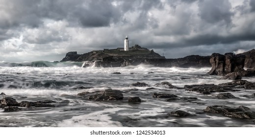 Godrevy Lighthouse Cornwall England Uk 