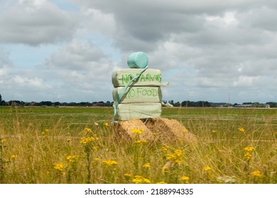 Goeree Overflakkee, The Netherlands - August 6 2022: Farmers Protest Against Stricter Environmental Laws On C02 And Nitrogen Emissions