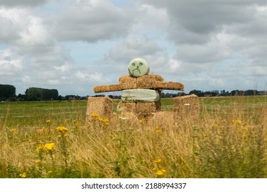 Goeree Overflakkee, The Netherlands - August 6 2022: Farmers Protest Against Stricter Environmental Laws On C02 And Nitrogen Emissions