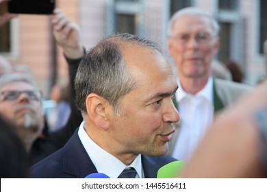 goerlitz germany - juny 16, 2019: Octavian Ursu at his election party