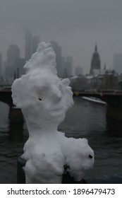 Goethe Portrait Made Of Snow In Frankfurt