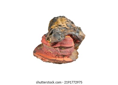 Goethite acicular iron ore. Limonite iron oxide hydrates. Museum Mineral Series. Orange yellow brown mineralogical sample isolated on white - Shutterstock ID 2191772975