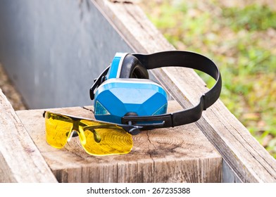 Goggles And Earmuffs For Shooting