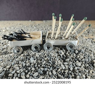 Going back for the dead, picking up burnt logs, clean up the area after a fire, or any situation the picture fits - Powered by Shutterstock