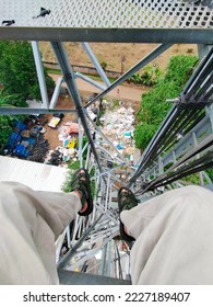 Going up to the top of the tower 