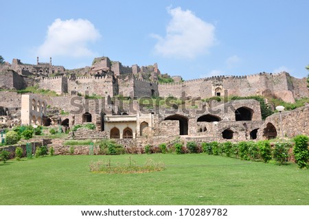 Golconda Fort in Hyderabad, India.